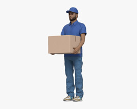 Middle Eastern Delivery Man 3D 모델 