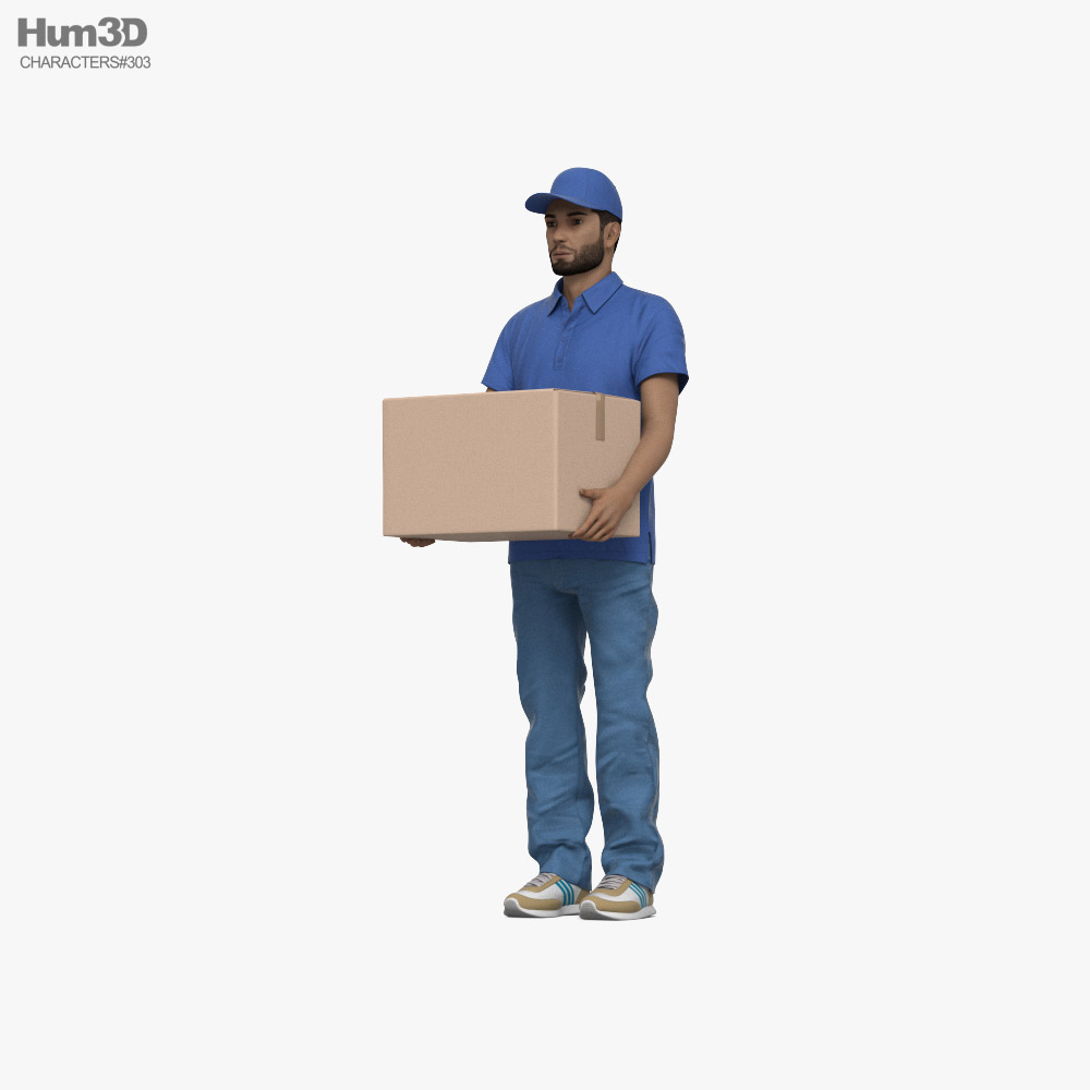 Middle Eastern Delivery Man 3D model