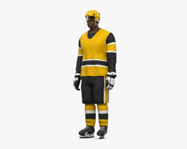 African-American Hockey Player 3D 모델 