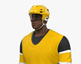 African-American Hockey Player Modello 3D