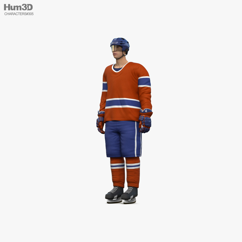 Asian Hockey Player 3D model
