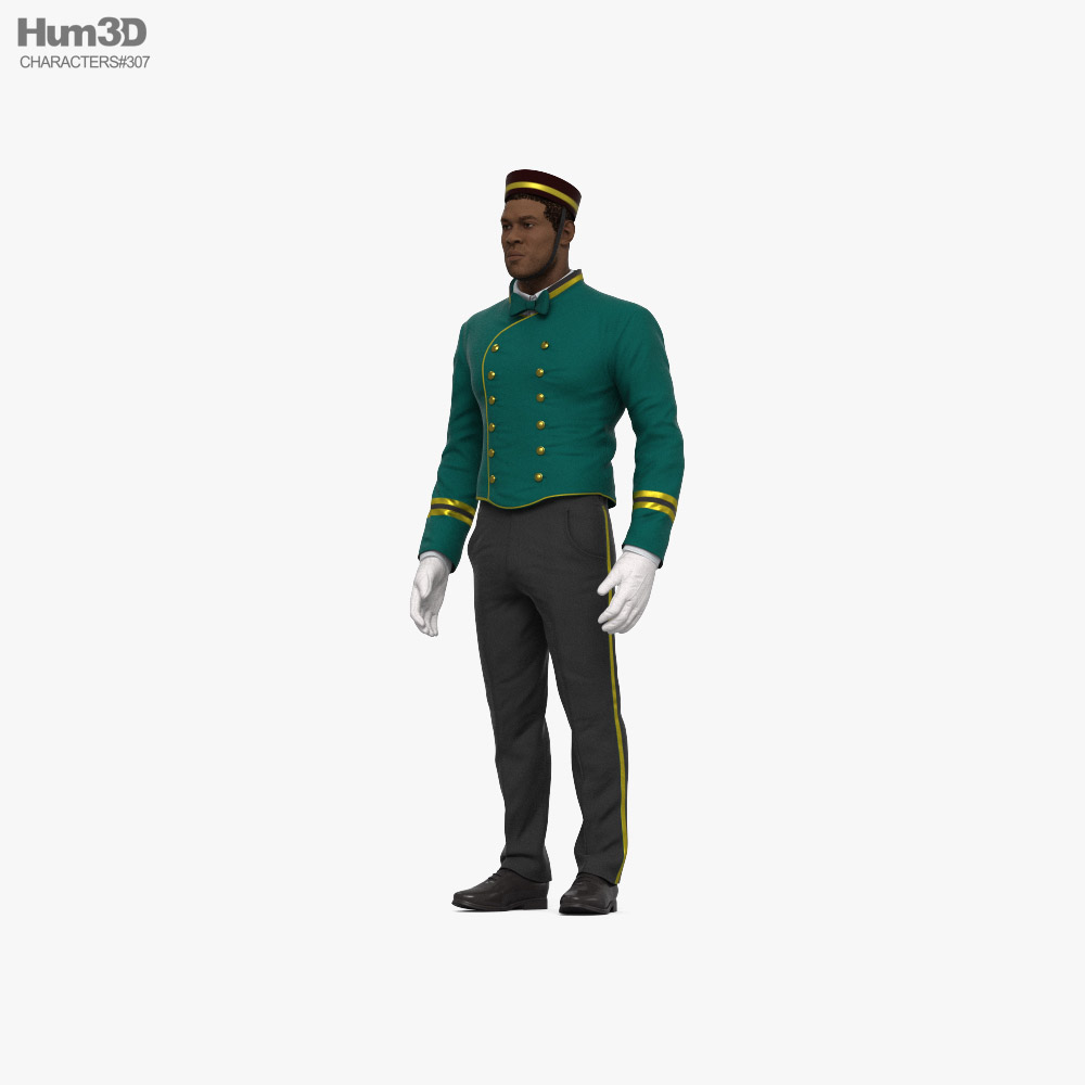 African-American Hotel Porter 3D-Modell