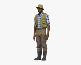 African-American Fisherman 3Dモデル