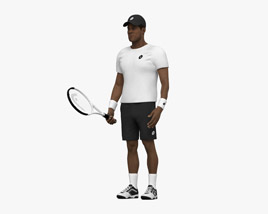African-American Tennis Player Modèle 3D