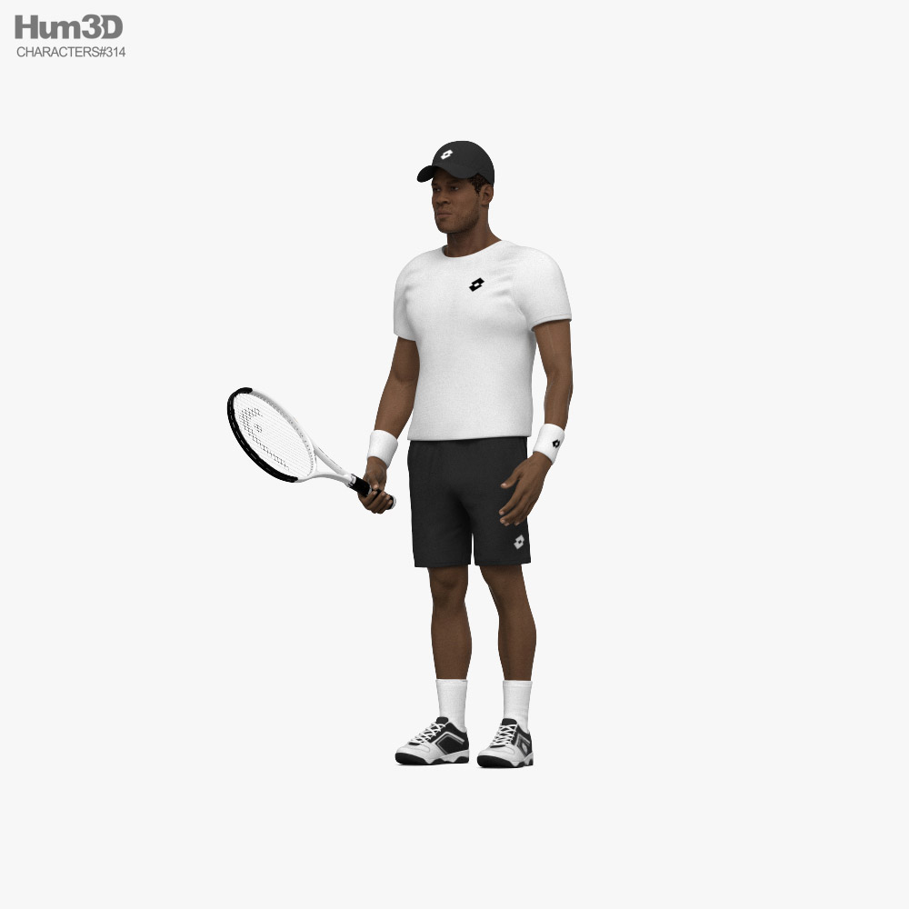 African-American Tennis Player 3D model