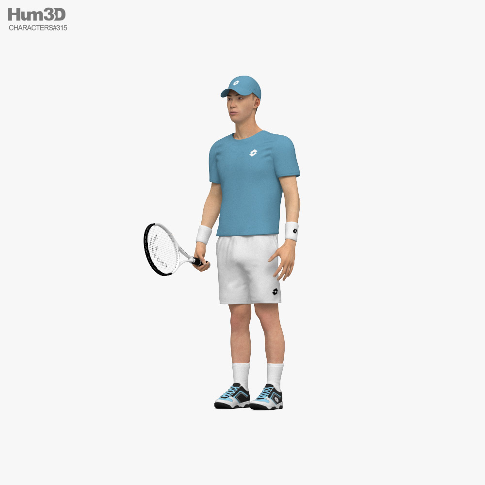 Asian Tennis Player 3D model