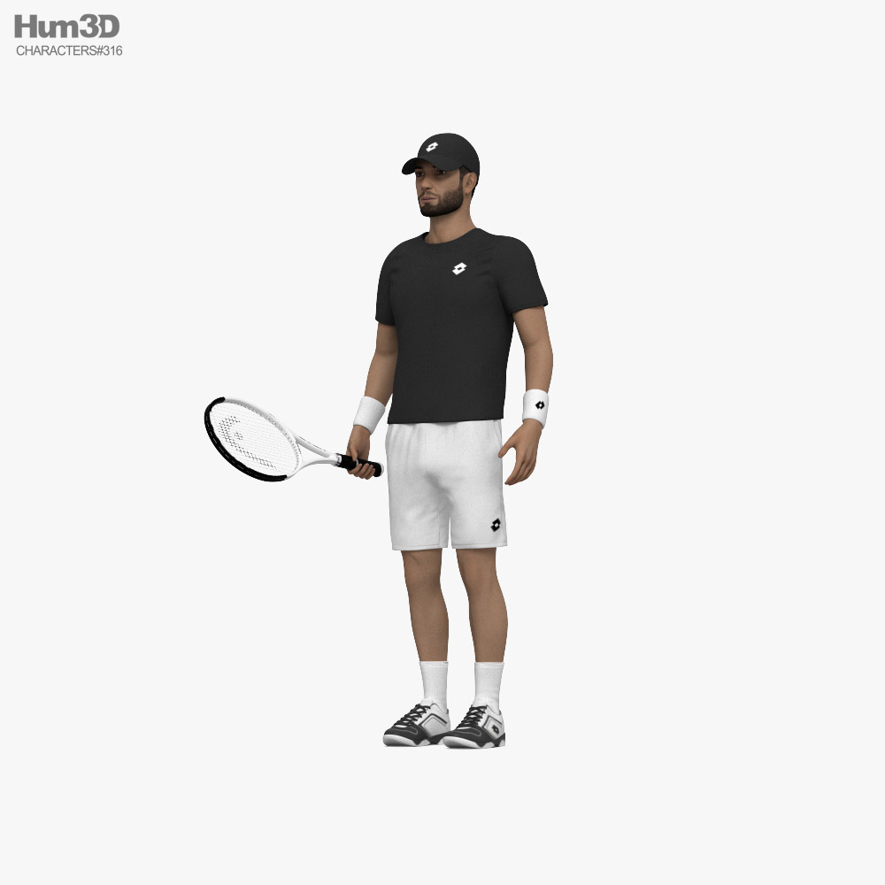 Middle Eastern Tennis Player Modèle 3D