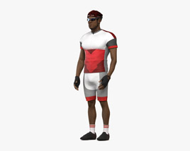 African-American Racing Cyclist 3D model