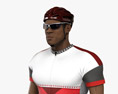 African-American Racing Cyclist 3d model