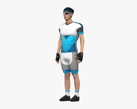 Asian Racing Cyclist 3D model