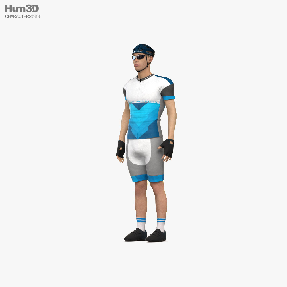 Asian Racing Cyclist 3D-Modell