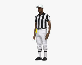 African-American Football Referee 3D-Modell