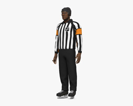 African-American Hockey Referee Modello 3D
