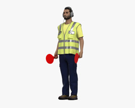 Middle Eastern Aircraft Marshaller 3D 모델 