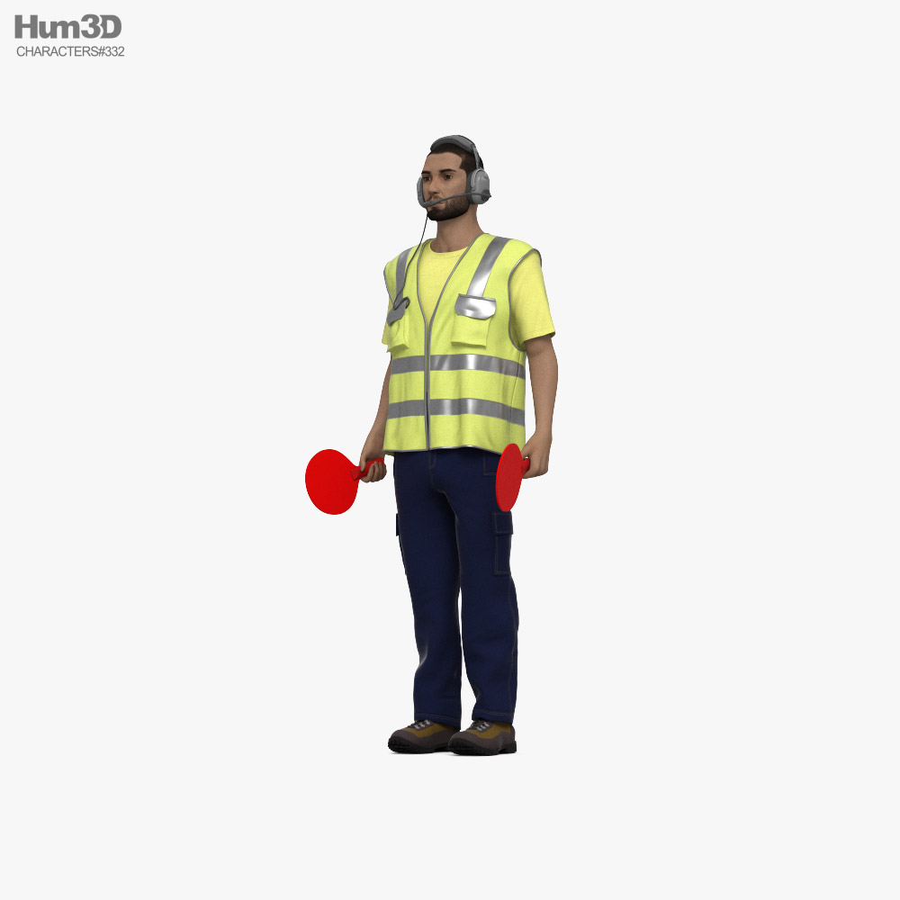 Middle Eastern Aircraft Marshaller Modèle 3D