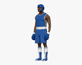 African-American Boxer Athlete Modello 3D