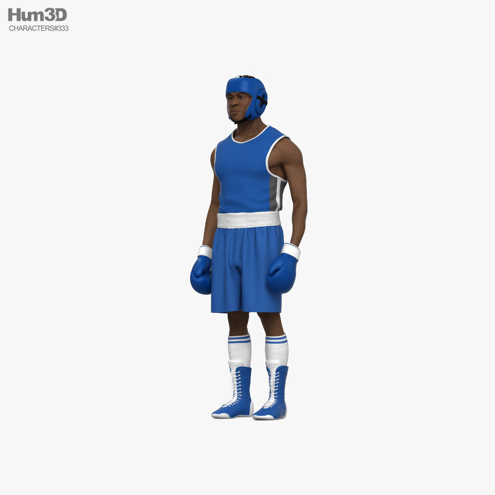 African-American Boxer Athlete Modèle 3D