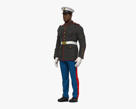 African-American US Marine Corps Soldier 3D 모델 
