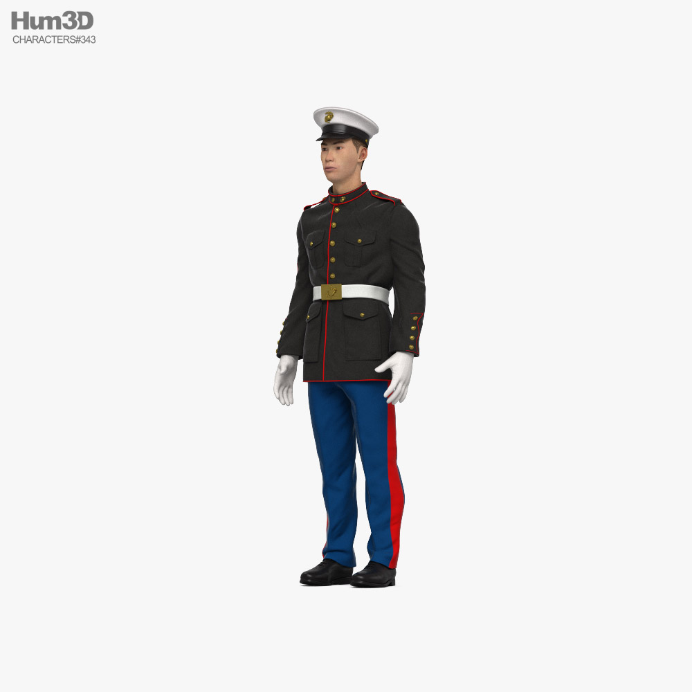 Asian US Marine Corps Soldier 3D модель