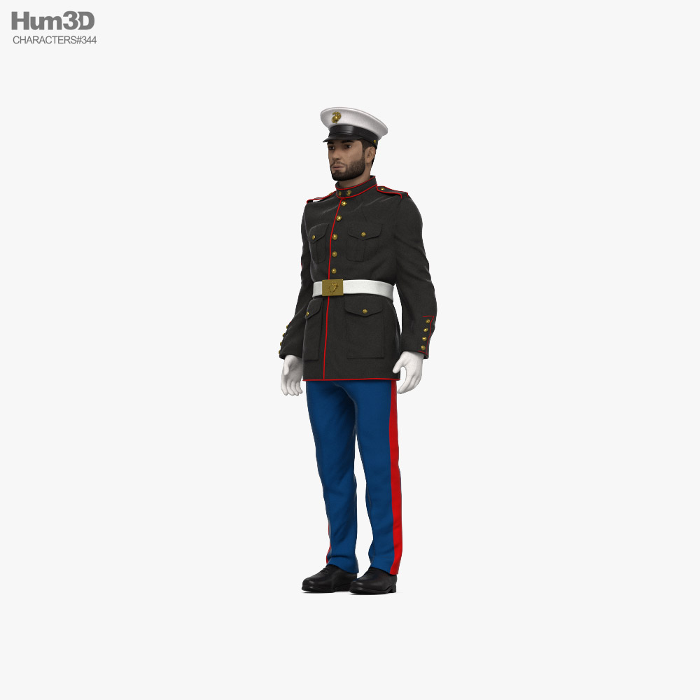 Middle Eastern US Marine Corps Soldier 3D 모델 