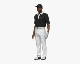 African-American Golf Player 3D-Modell