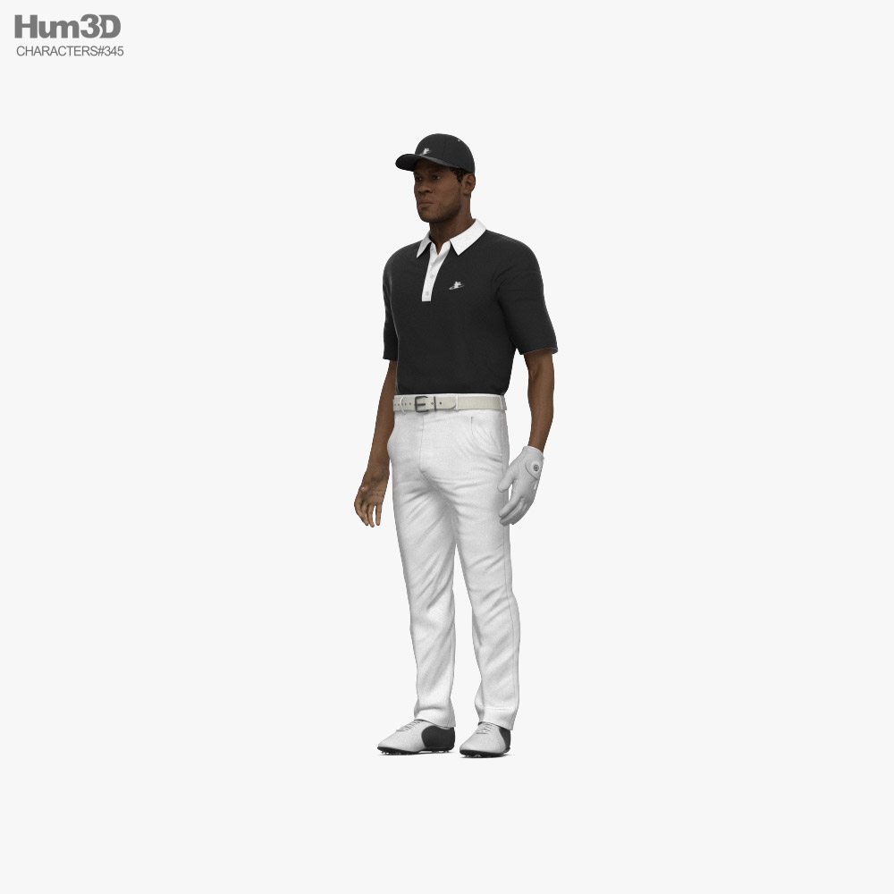 African-American Golf Player 3D-Modell