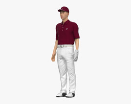 Asian Golf Player Modelo 3d