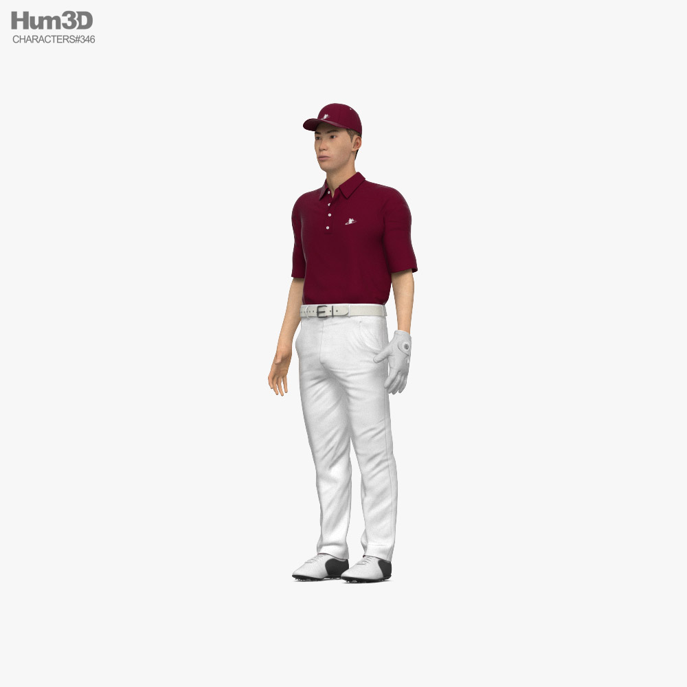 Asian Golf Player Modèle 3D
