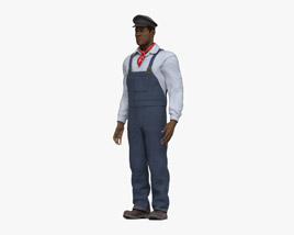 African-American Train Driver 3D-Modell