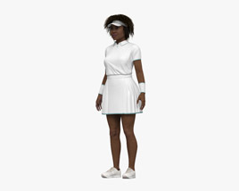 African-American Female Tennis Player 3D model
