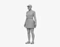 African-American Female Tennis Player Modello 3D