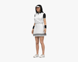 Asian Female Tennis Player 3D 모델 