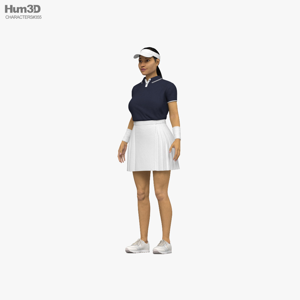 Middle Eastern Female Tennis Player 3D 모델 