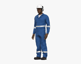 African-American Gas Oil Worker 3D 모델 