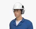 Asian Gas Oil Worker Modello 3D