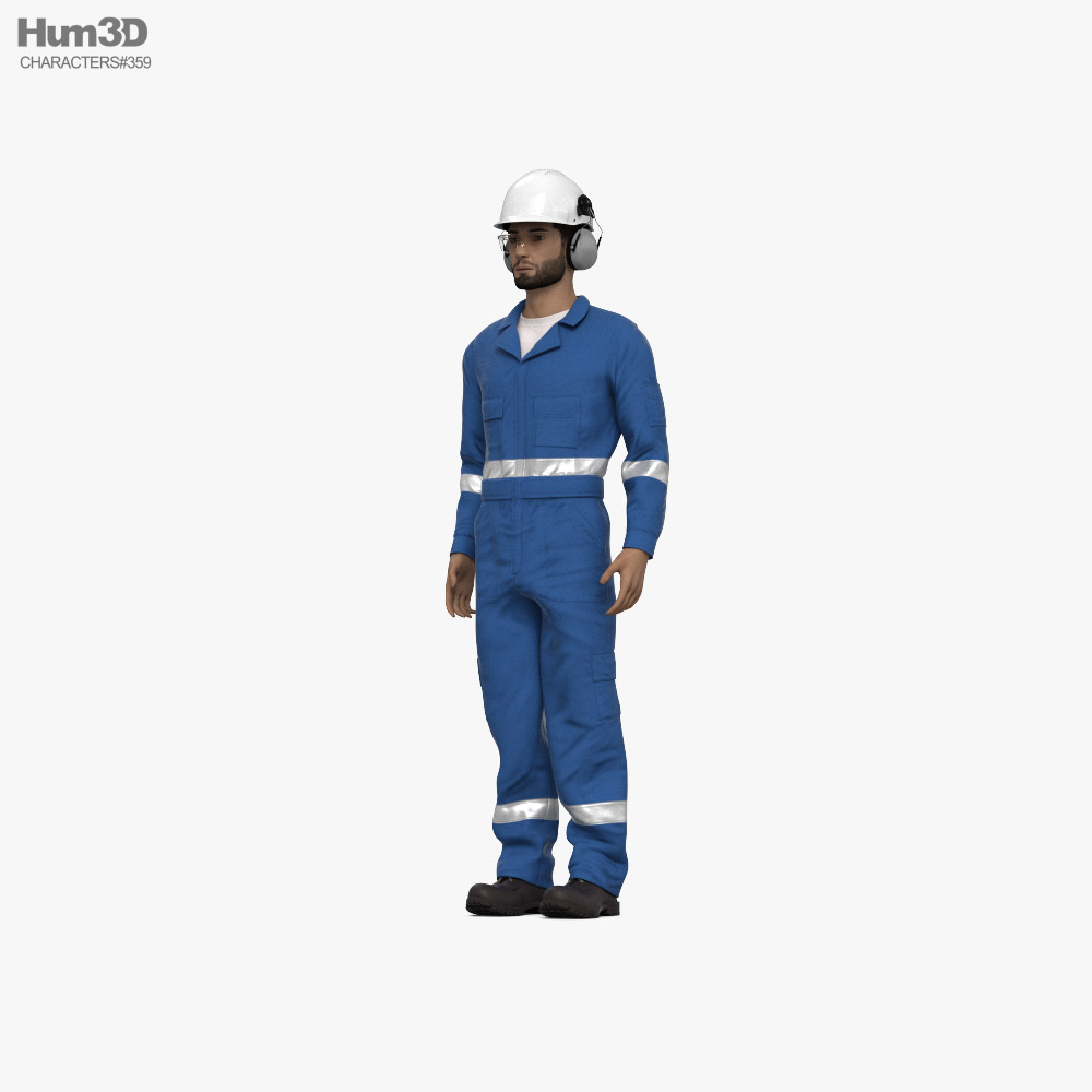 Middle Eastern Gas Oil Worker 3D-Modell