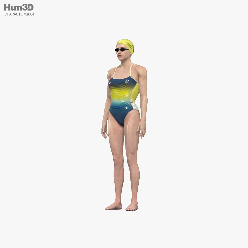 Female Swimmer Modello 3D