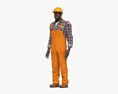 African-American Construction Worker 3D 모델 