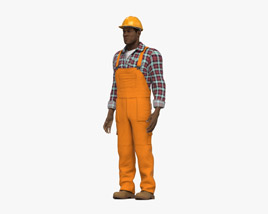 African-American Construction Worker 3D модель