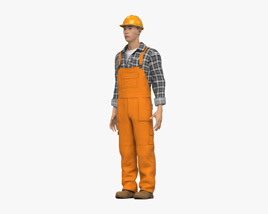 Asian Construction Worker Modello 3D