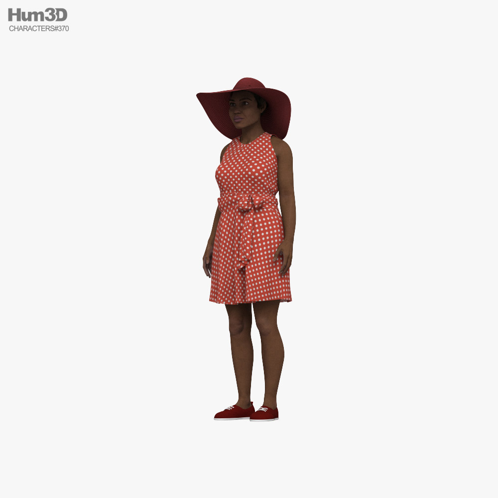 Casual African-American Woman Dress Modèle 3D