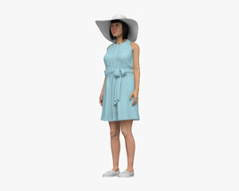 Casual Asian Woman Dress 3D 모델 
