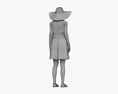 Casual Asian Woman Dress 3D модель