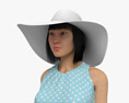 Casual Asian Woman Dress Modello 3D