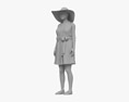 Casual Asian Woman Dress 3D-Modell