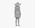Casual Asian Woman Dress 3D 모델 