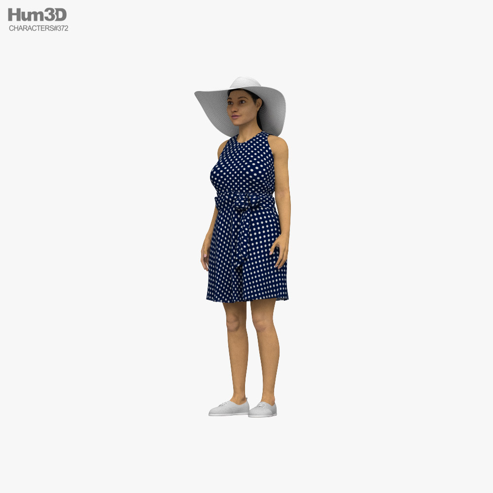 Casual Middle Eastern Woman Dress 3D модель