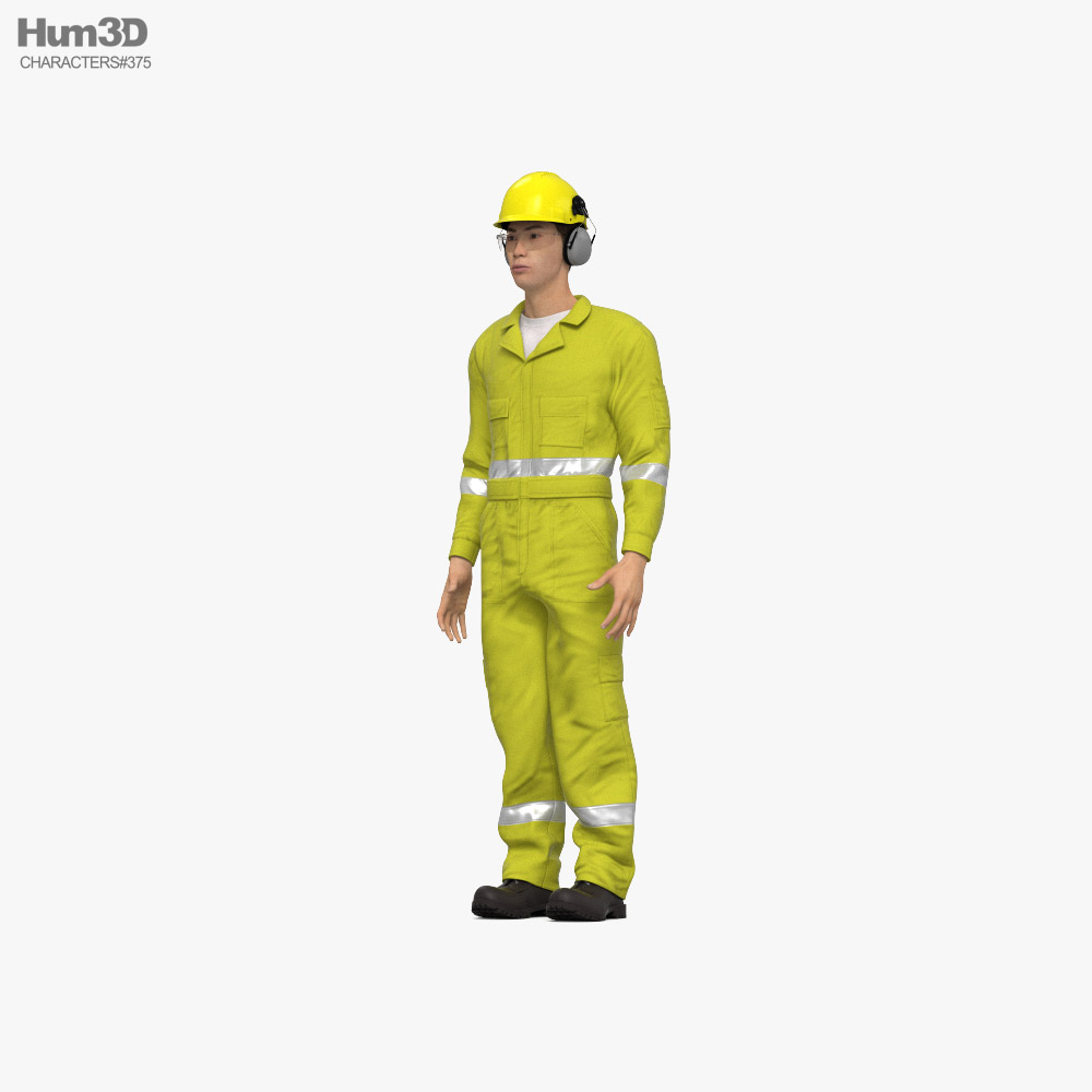 Asian Gas Worker 3D model