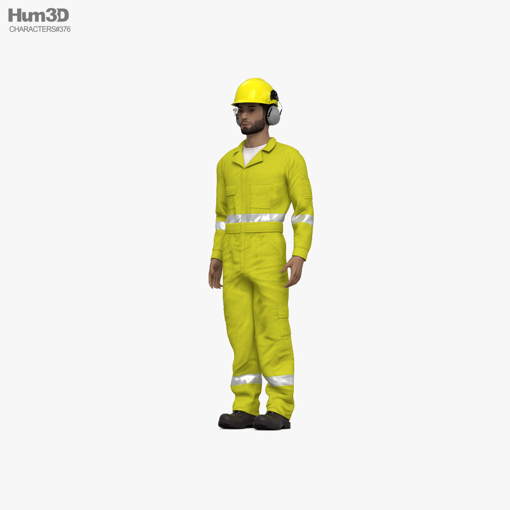 Middle Eastern Gas Worker Modello 3D