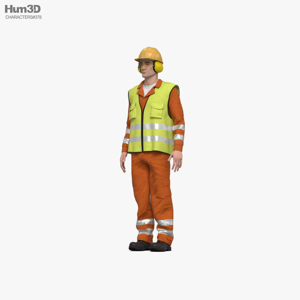 Straßenarbeiter 3D-Modell